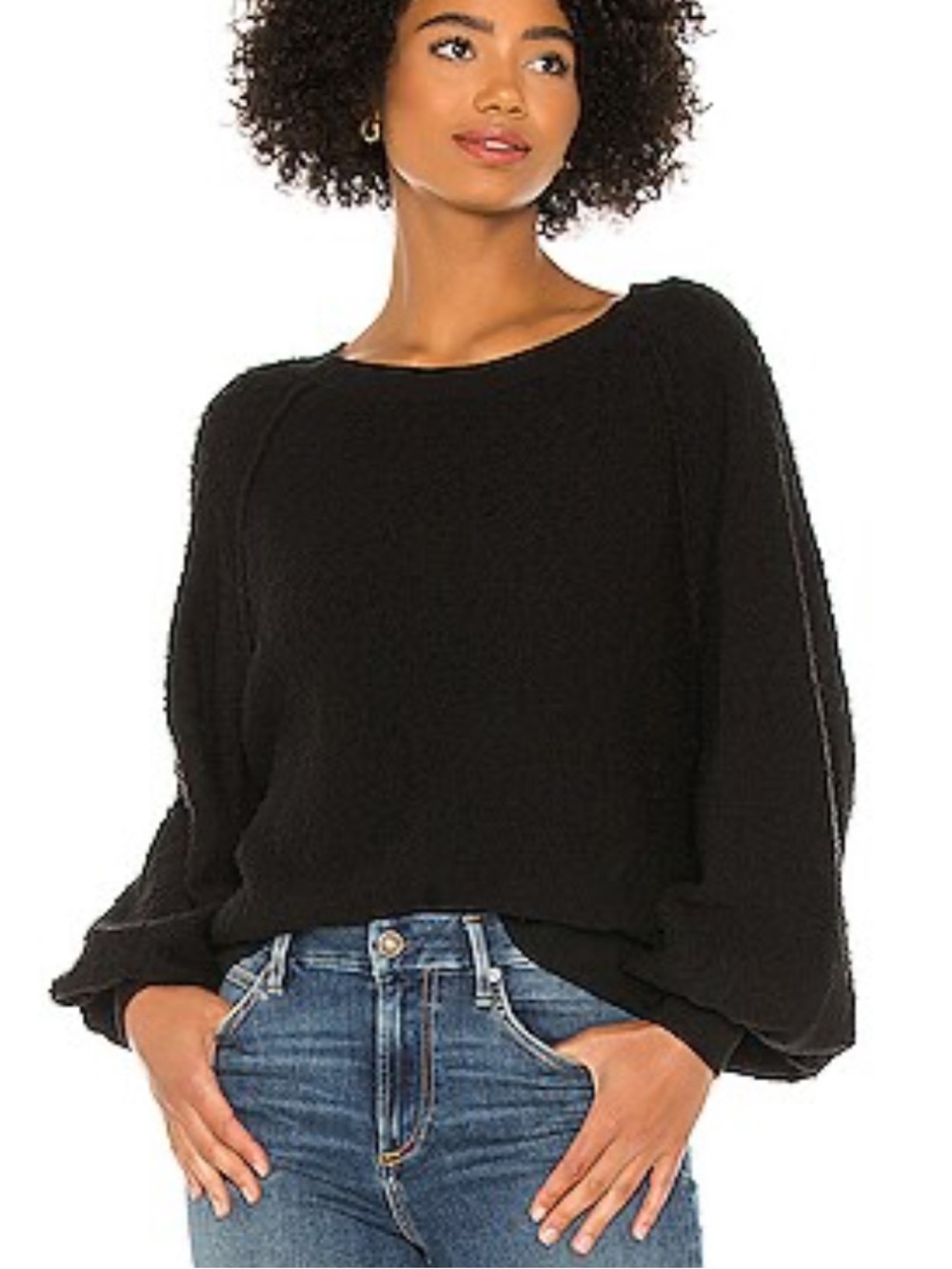 Free People Found My Friend black pullover sweater size XS